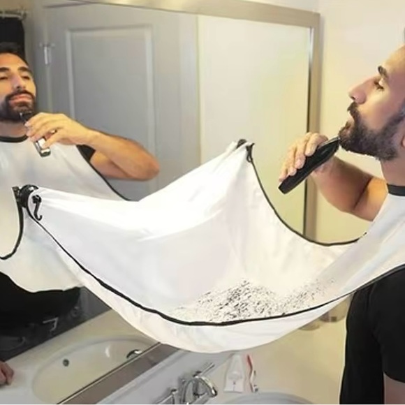 Men's Shaving Apron - Beard Shaving Care. White Color. - Picture 3 of 7